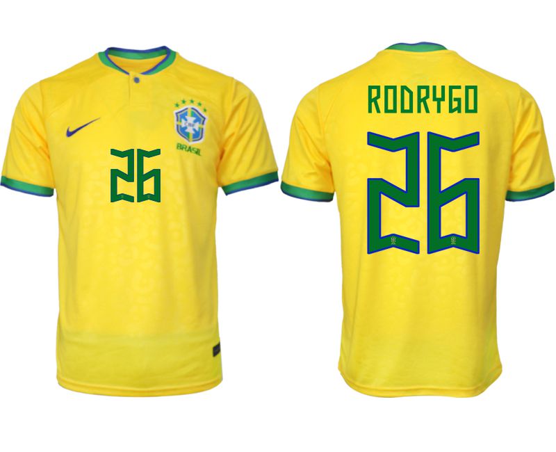 Men 2022 World Cup National Team Brazil home aaa version yellow #26 Soccer Jersey->brazil jersey->Soccer Country Jersey